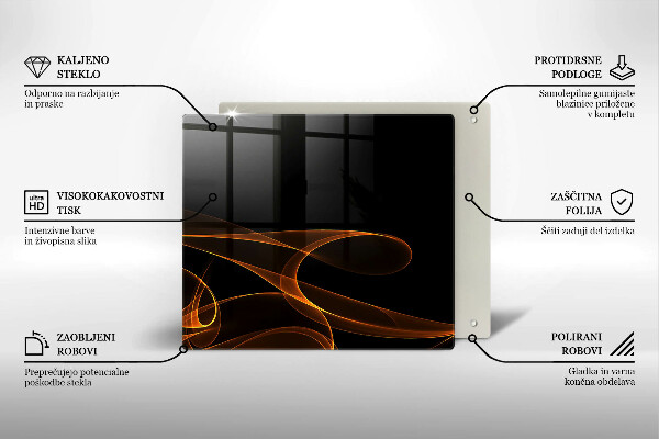 Skärbräda av glas Abstrakta linjer