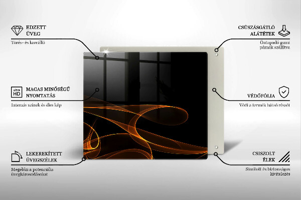 Skärbräda av glas Abstrakta linjer
