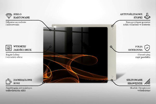 Skärbräda av glas Abstrakta linjer
