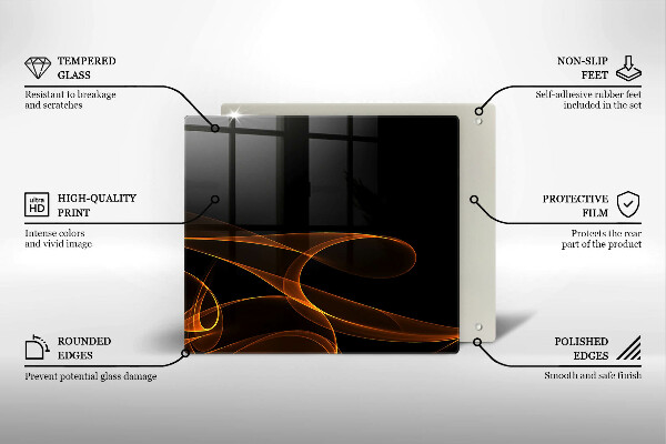 Skärbräda av glas Abstrakta linjer