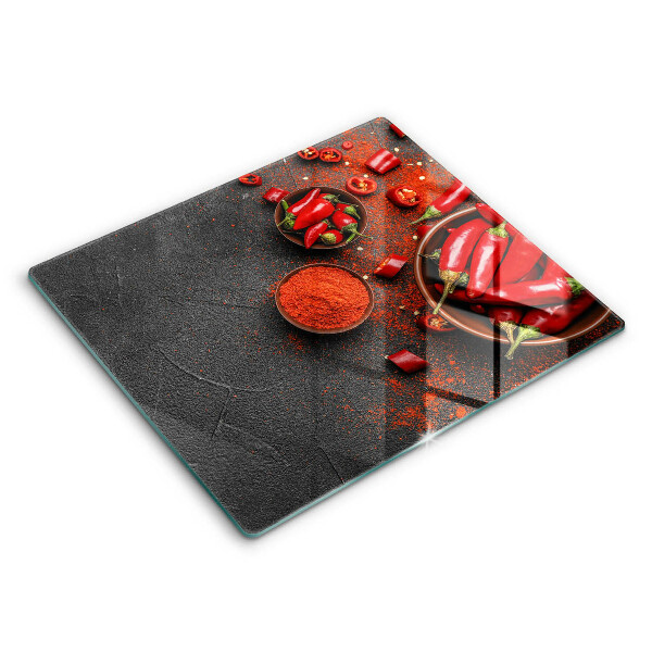 Skärbräda av glas Röd chilipeppar