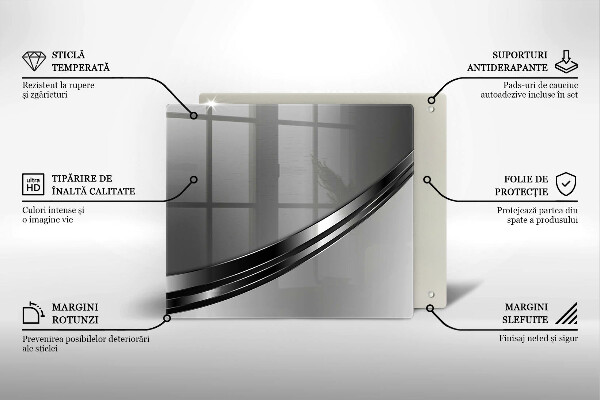 Skärbräda av glas Metallabstraktion