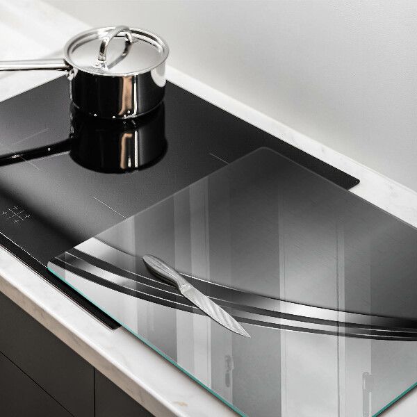 Skärbräda av glas Metallabstraktion