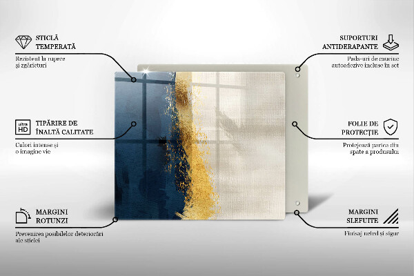 Skärbräda av glas Abstraktion guld