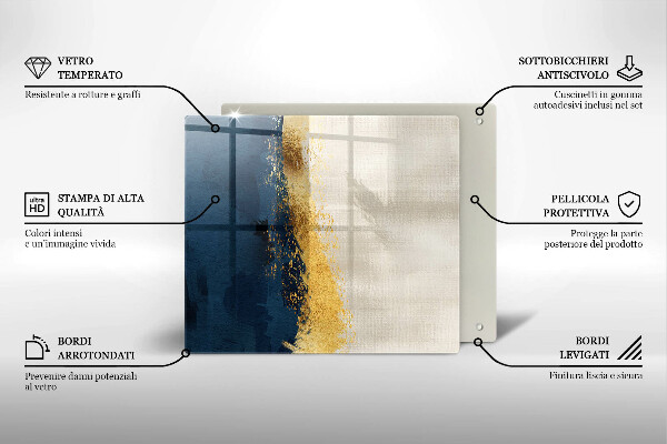 Skärbräda av glas Abstraktion guld