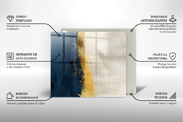 Skärbräda av glas Abstraktion guld