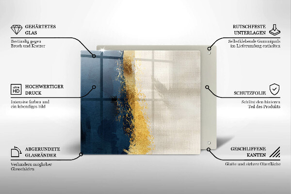 Skärbräda av glas Abstraktion guld