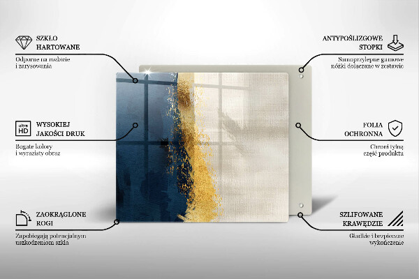 Skärbräda av glas Abstraktion guld