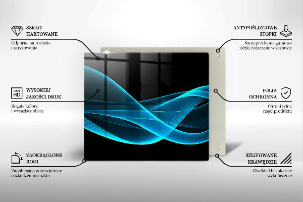 Skärbräda av glas Blå abstraktion