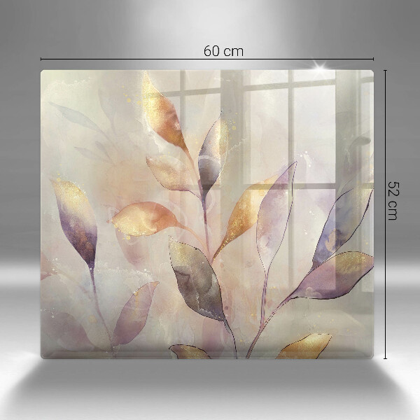 Skärbräda av glas Målade boho löv