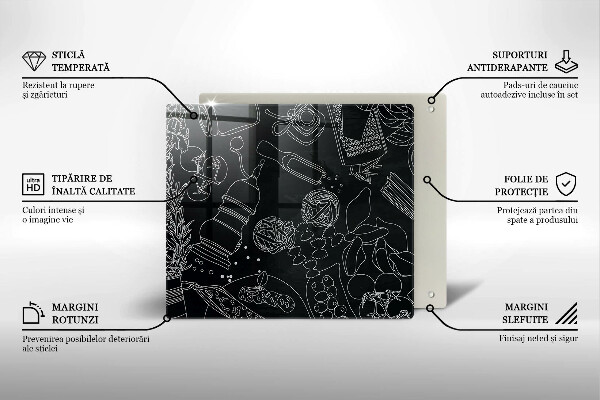 Skärbräda av glas Kökstillbehör
