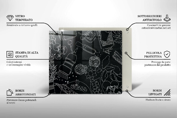 Skärbräda av glas Kökstillbehör