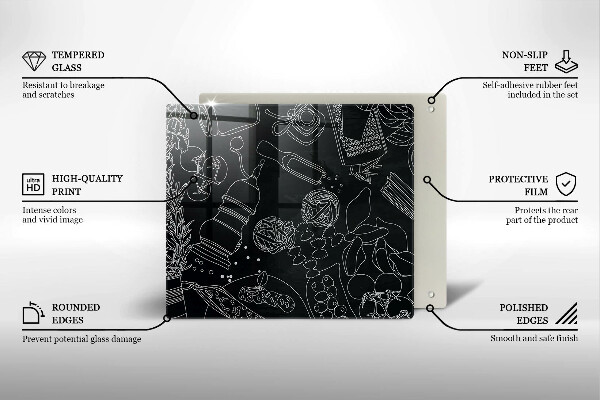 Skärbräda av glas Kökstillbehör