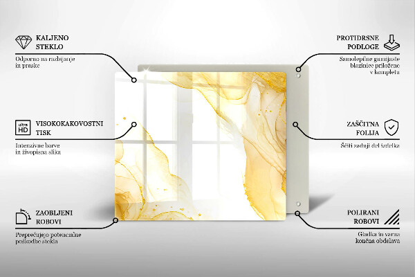 Skärbräda av glas Gyllene abstraktion