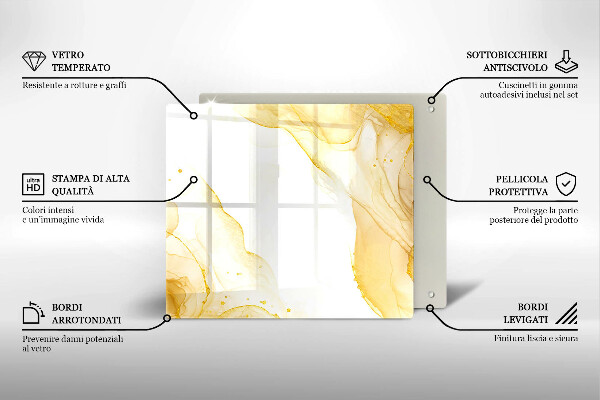 Skärbräda av glas Gyllene abstraktion