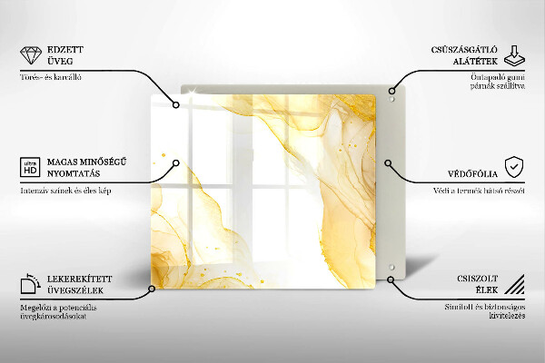 Skärbräda av glas Gyllene abstraktion