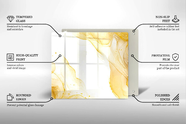 Skärbräda av glas Gyllene abstraktion