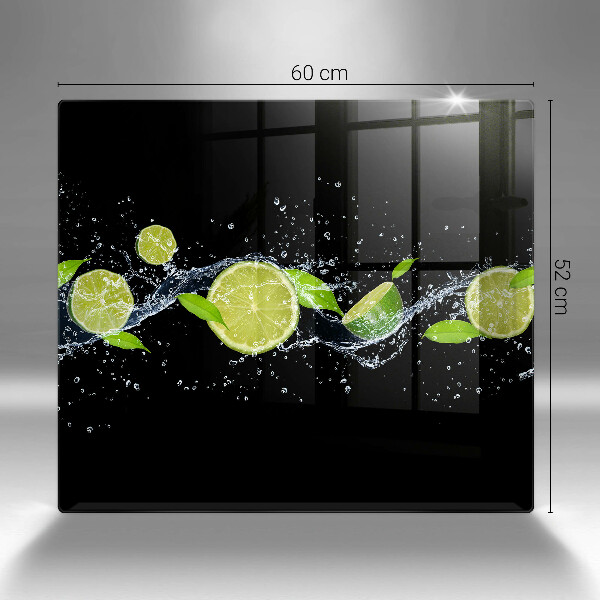 Skärbräda av glas Lime mynta vatten