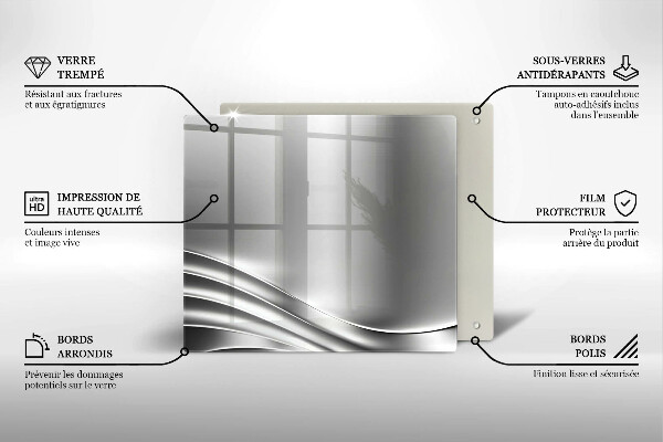 Skärbräda av glas Metallstruktur