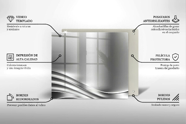 Skärbräda av glas Metallstruktur