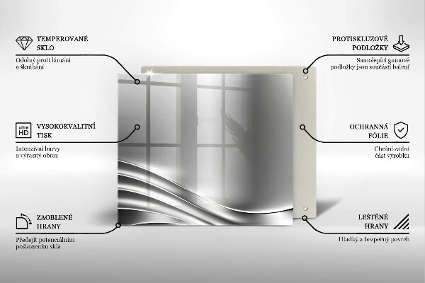 Skärbräda av glas Metallstruktur