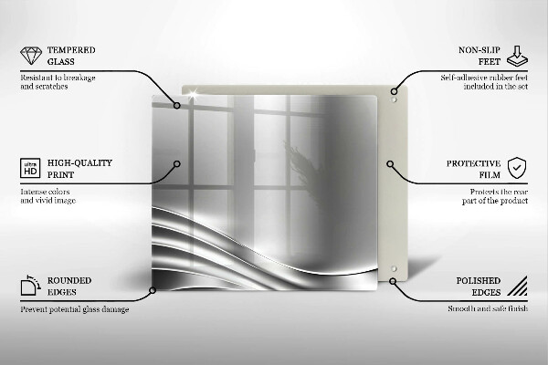 Skärbräda av glas Metallstruktur