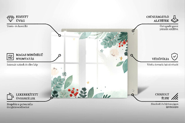 Skärbräda av glas Akvarell blad