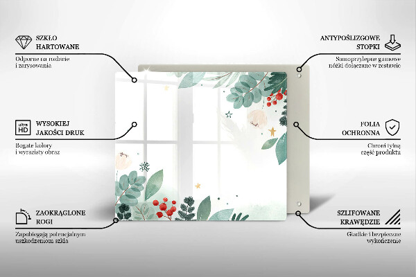 Skärbräda av glas Akvarell blad