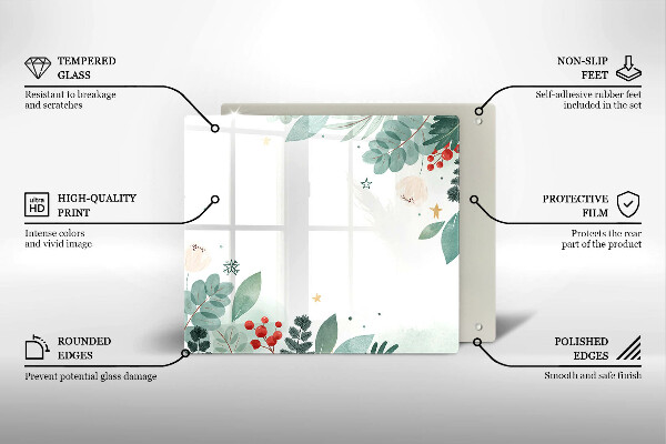 Skärbräda av glas Akvarell blad