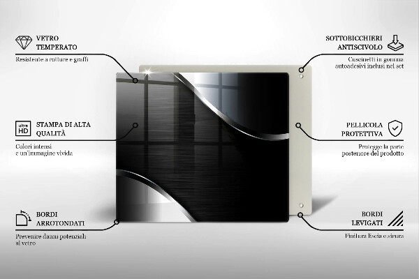 Skärbräda av glas Metallabstraktion