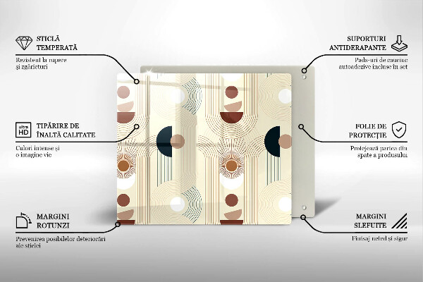 Skärbräda av glas Geometri boho former