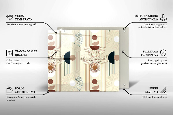 Skärbräda av glas Geometri boho former