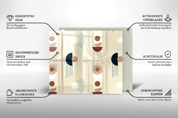 Skärbräda av glas Geometri boho former