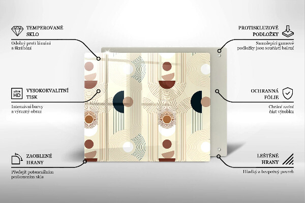 Skärbräda av glas Geometri boho former