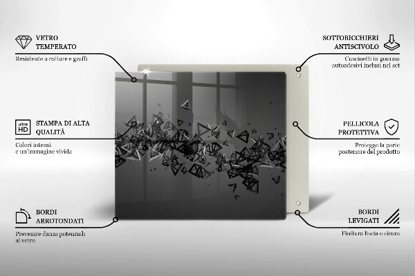 Skärbräda av glas Abstraktion 3D-former