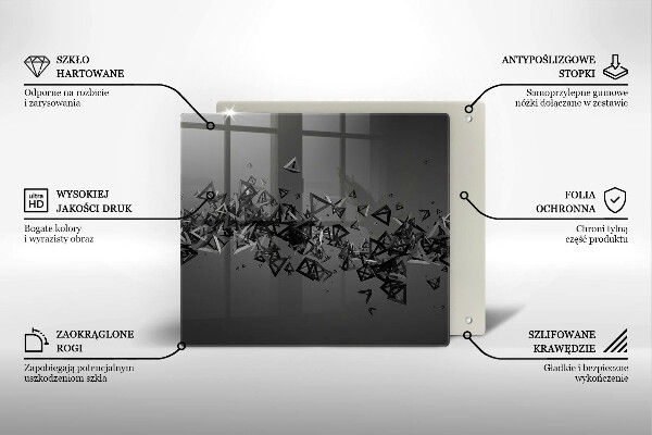 Skärbräda av glas Abstraktion 3D-former