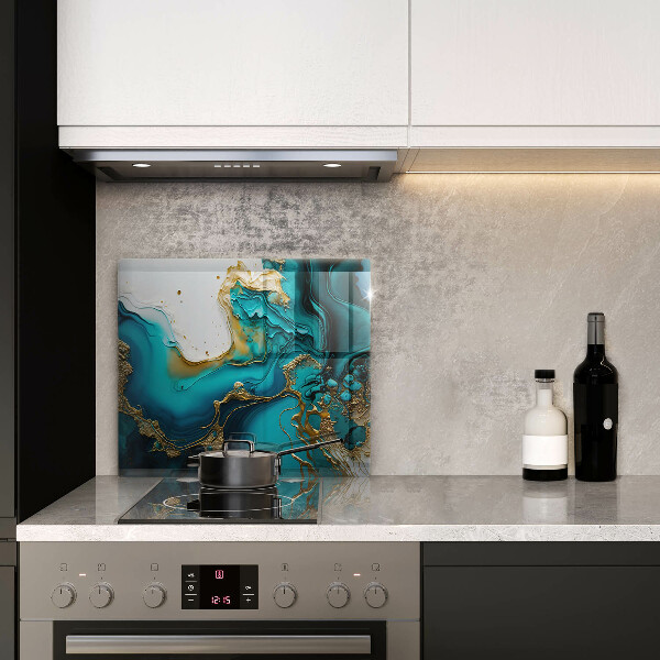 Skärbräda av glas Turkos abstraktion