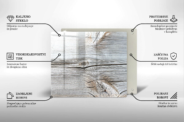 Skärbräda av glas Ljus