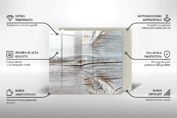 Skärbräda av glas Ljus