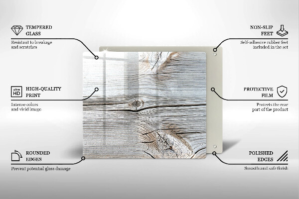 Skärbräda av glas Ljus