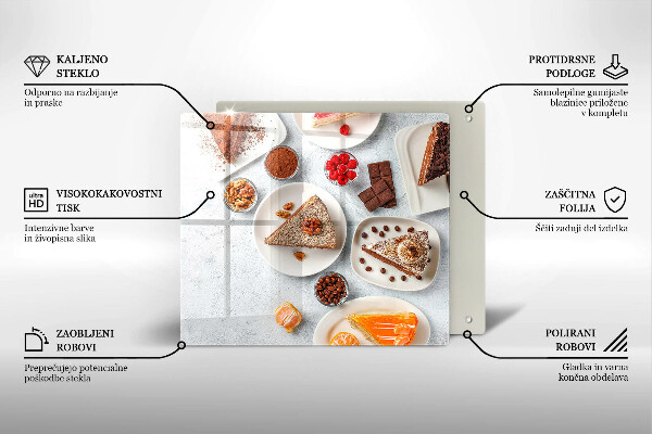 Skärbräda av glas Słodkości ciasta