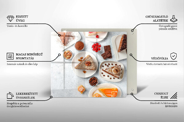 Skärbräda av glas Słodkości ciasta