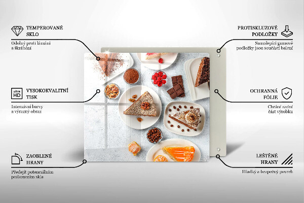 Skärbräda av glas Słodkości ciasta