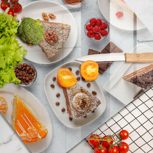 Skärbräda av glas Słodkości ciasta