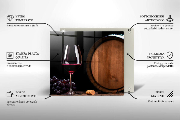 Skärbräda av glas Beczka wina kieliszek