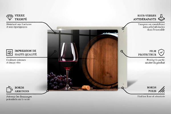 Skärbräda av glas Beczka wina kieliszek