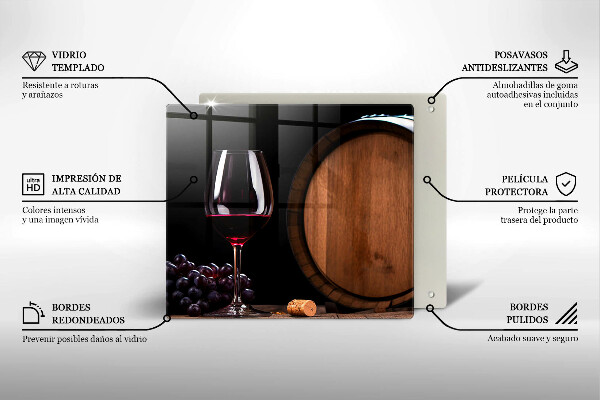 Skärbräda av glas Beczka wina kieliszek