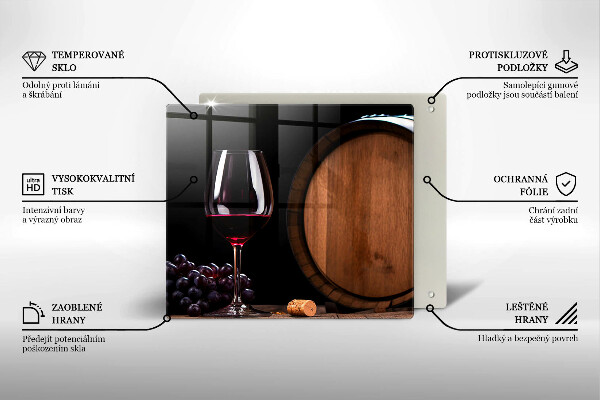 Skärbräda av glas Beczka wina kieliszek