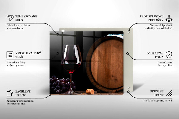 Skärbräda av glas Beczka wina kieliszek