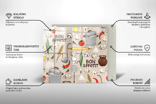 Skärbräda av glas Ilustracja kuchnia